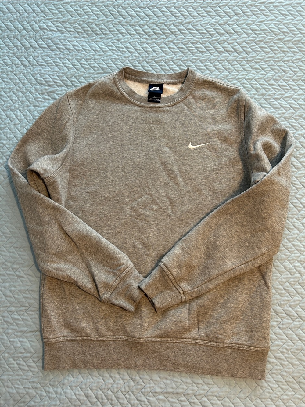 Nike Gray Crewneck Sweatshirt with White Swoosh